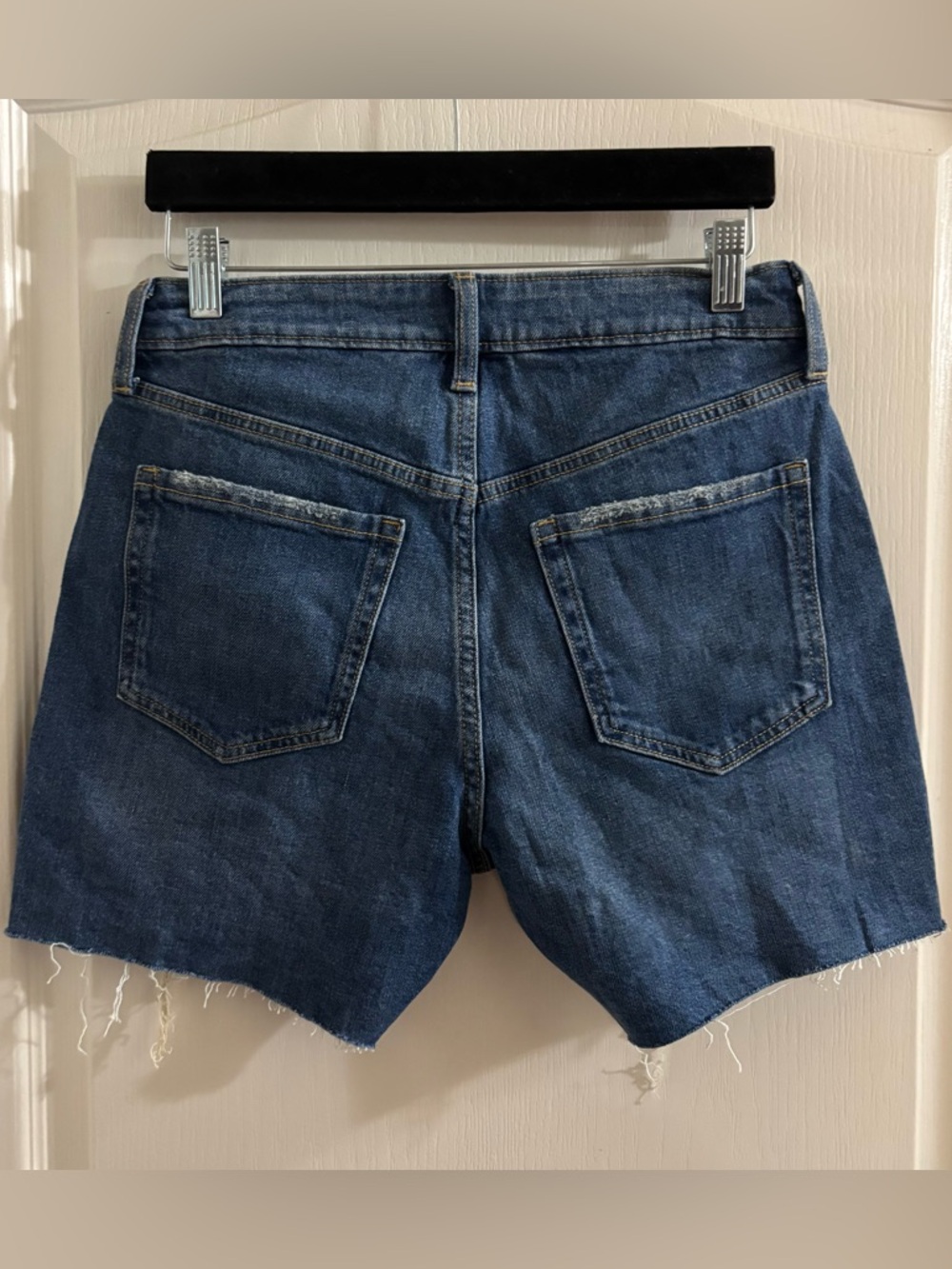 Old Navy Dark Blue Distressed Straight Denim Shorts - Picture 3 of 3